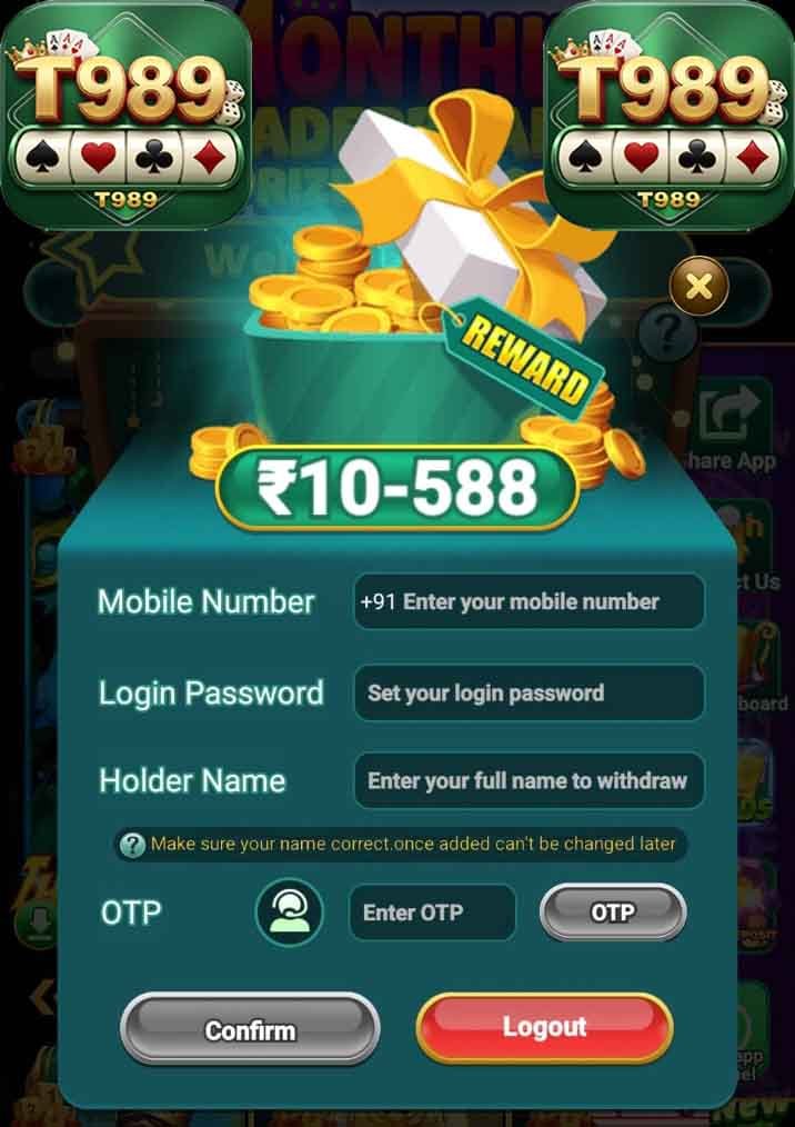 T989 Game (Yono) Official APK | Discover New Simple Play | Get-₹91 Direct Bonus